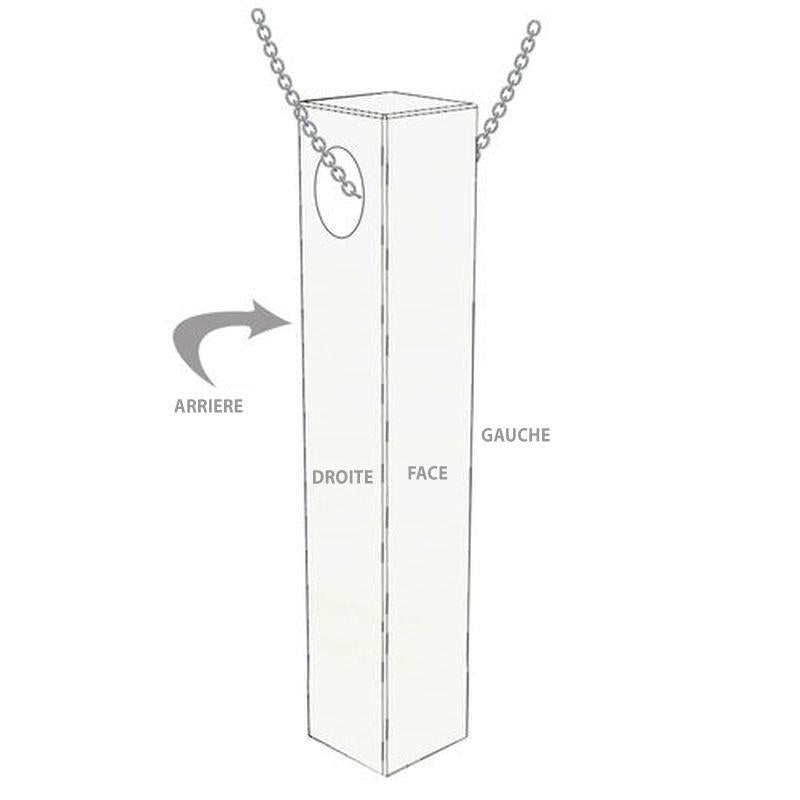 Collier Personnalisé Barre Gravée 3D