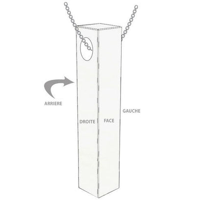 Collier Personnalisé Barre Gravée 3D